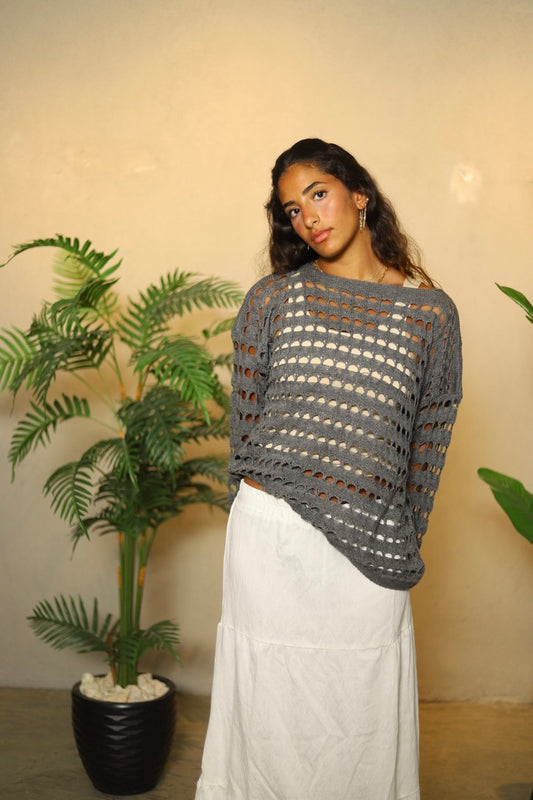 Grey Crochet coverup