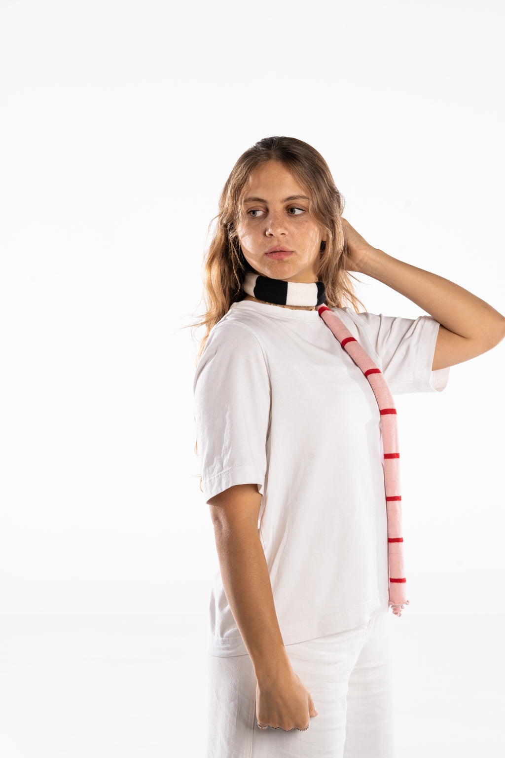 Rose Noir Stripe Scarf