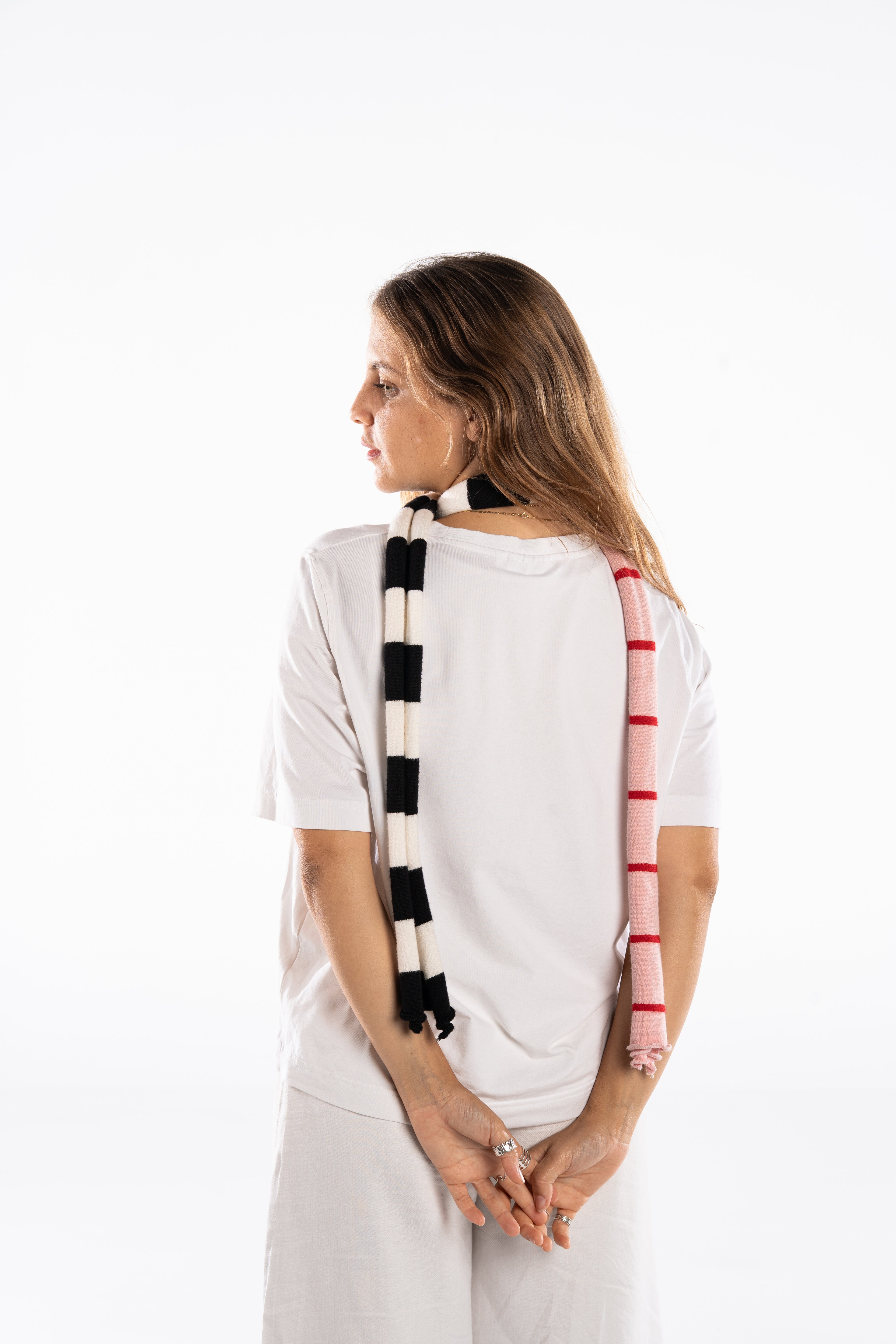 Rose Noir Stripe Scarf