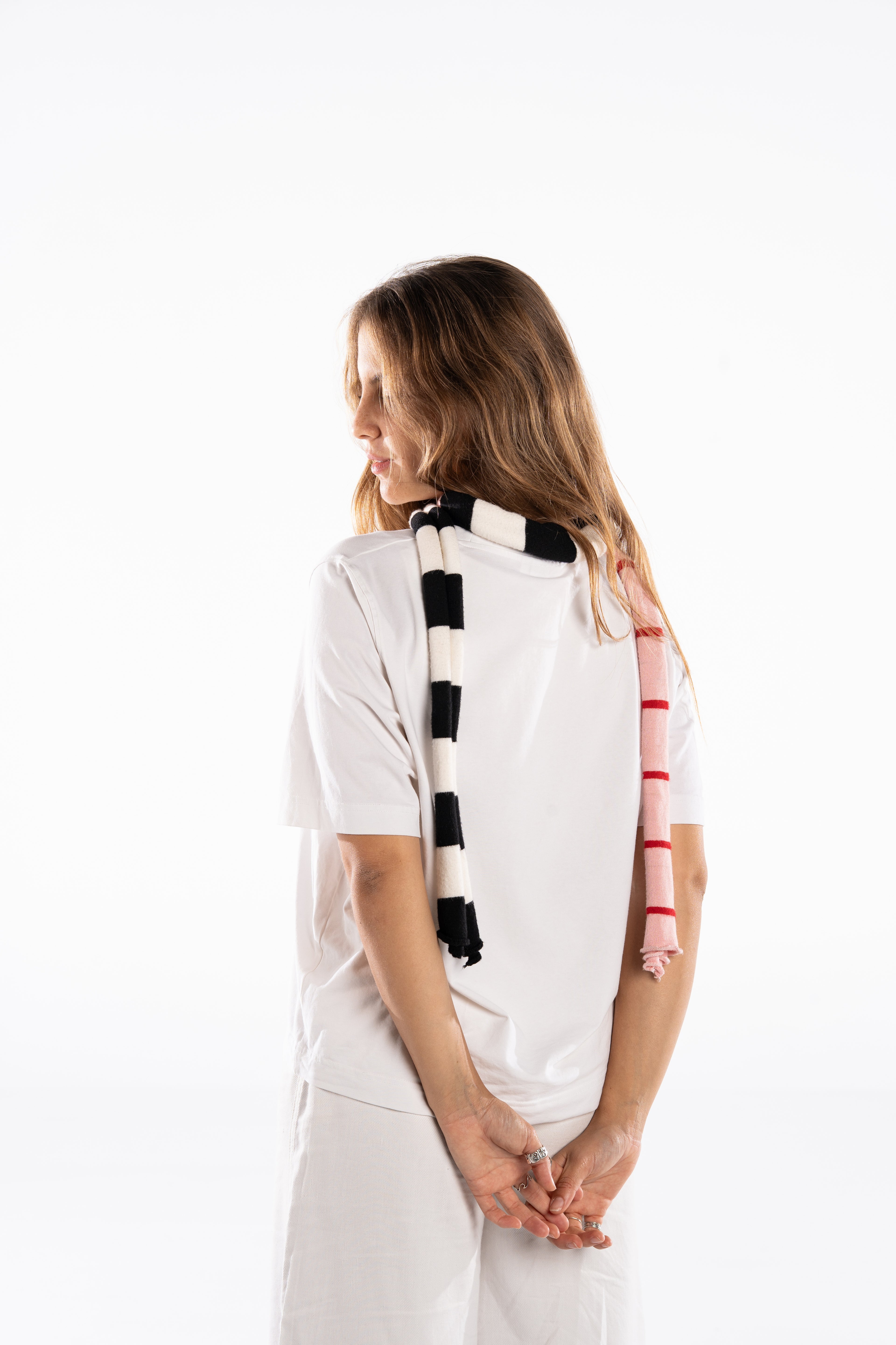 Rose Noir Stripe Scarf