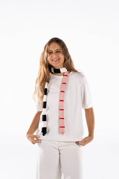 Rose Noir Stripe Scarf