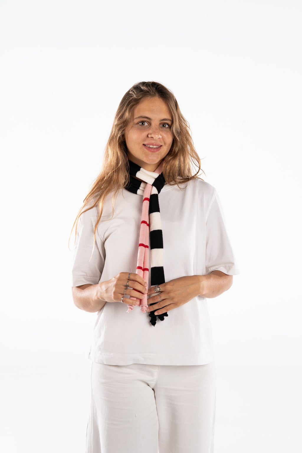 Rose Noir Stripe Scarf