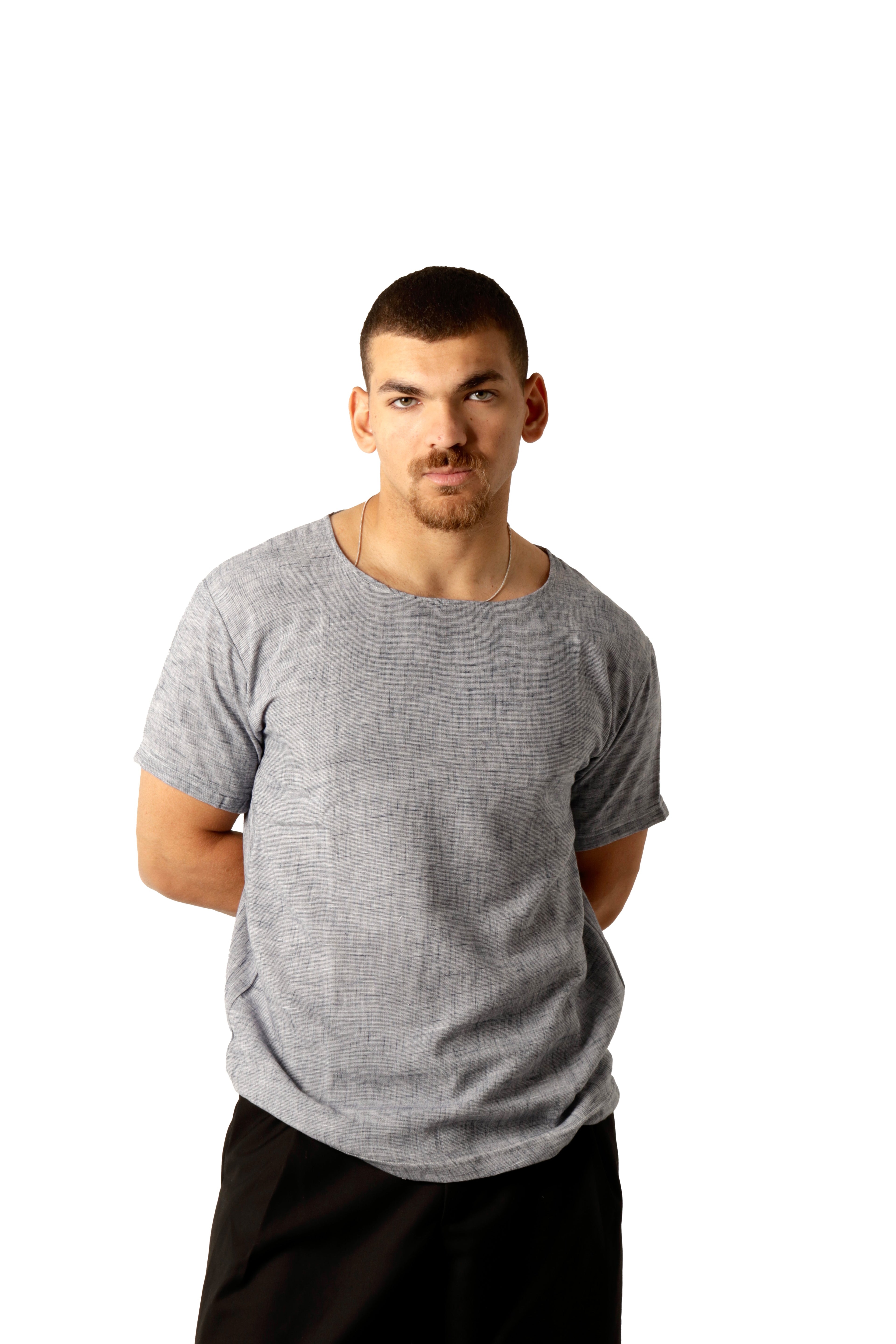 Dusty blue Linen Tshirt