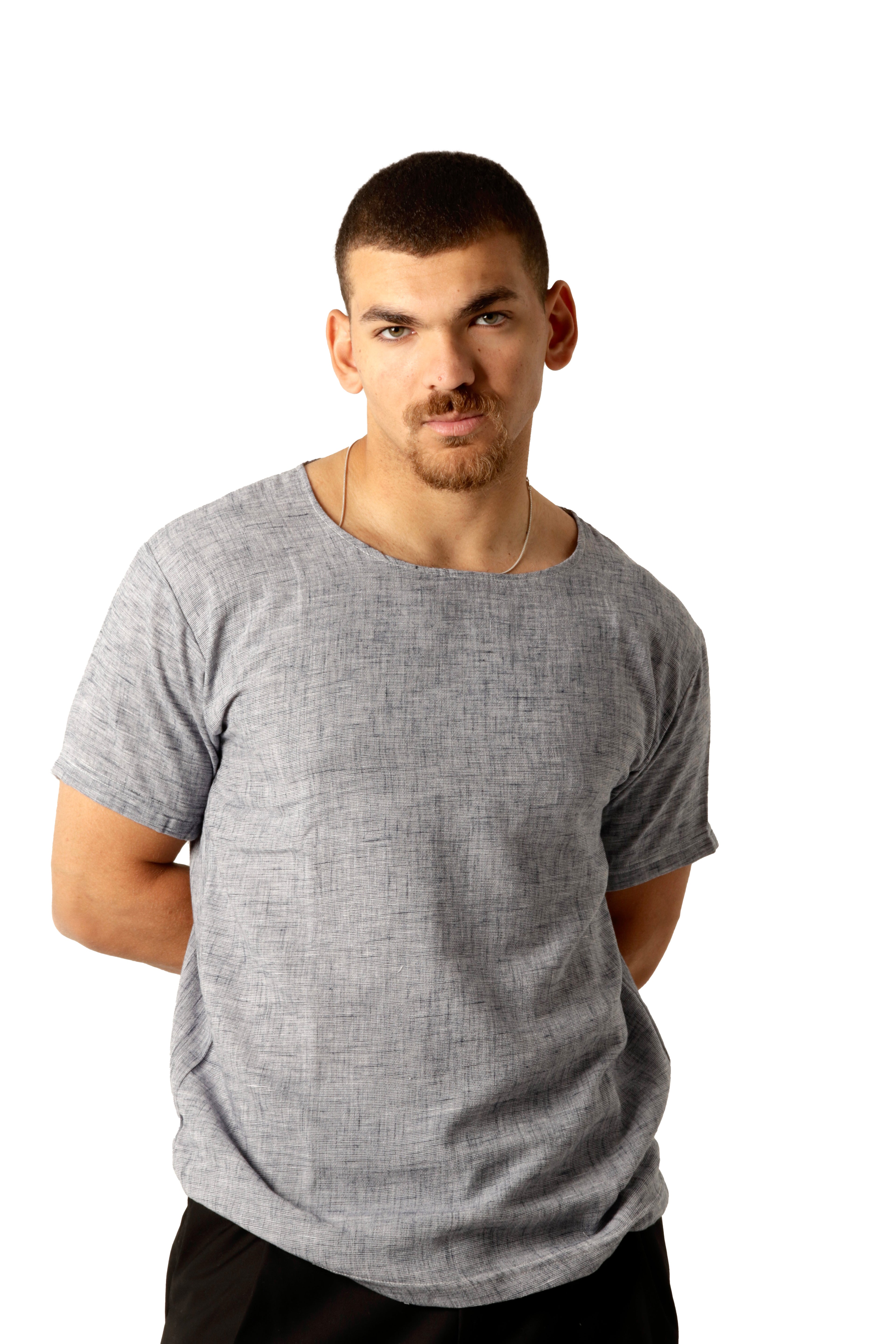 Dusty blue Linen Tshirt