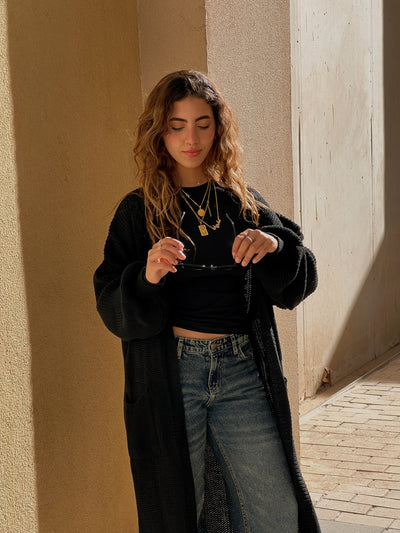 Black Long Cardigan