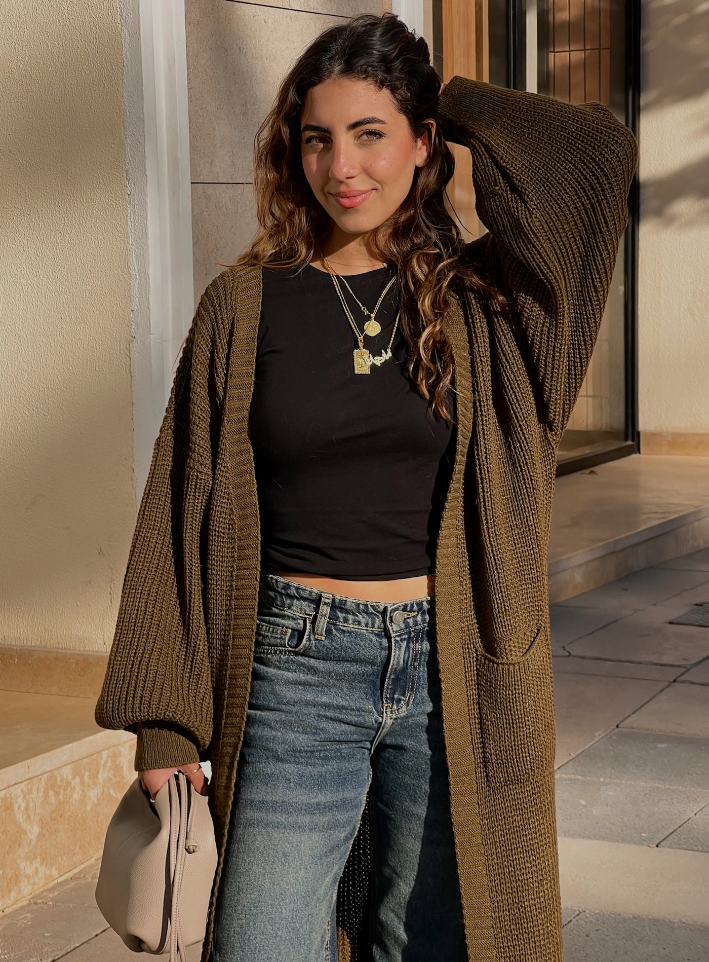 Olive Long Cardigan