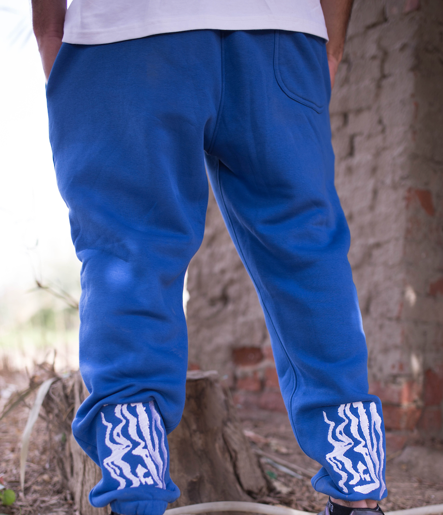 BLUE DISTORTED SWEATS
